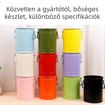 Vasból készült hengeres tolltartó irodai és iskolai használatra, kerek formájú, logóval testreszabható