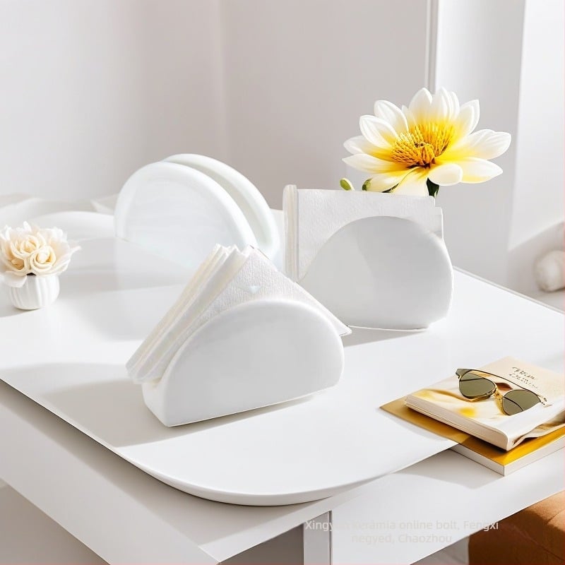 Kerámiából készült szalvétatartó és névjegykártya-tartó éttermeknek - Nordic stílus, kézzel készített, testreszabható