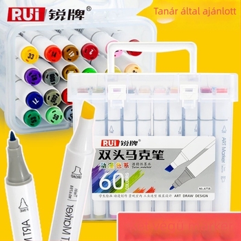 Rui 6758 olaj alapú kétoldalas marker készlet, animációs szín sorozat, iskolások és gyermekek számára