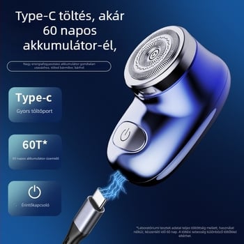 Testre tervezett elektromos borotva teljes testmosási funkcióval, lebegő forgó fej (>4 pengével), beépített akkumulátor, 90 perc működési idő