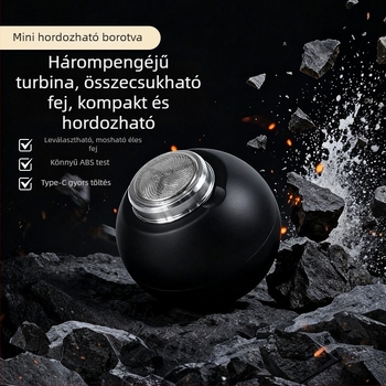 Férfiak számára készült elektromos borotva forgó 3 pengés fejjel, USB töltés, leválasztható és mosható fej, beépített akkumulátor 300–500 mAh, futási idő legalább 60 perc