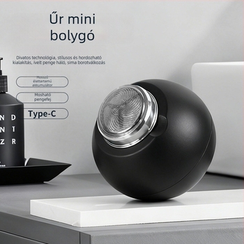 Férfiak számára készült elektromos borotva forgó 3 pengés fejjel, USB töltés, leválasztható és mosható fej, beépített akkumulátor 300–500 mAh, futási idő legalább 60 perc