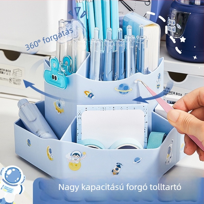 Kaba bear KBX-3141 360°-os forgó, nagy kapacitású tolltartó, multifunkcionális asztali tároló