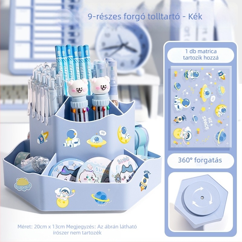 Kaba bear KBX-3141 360°-os forgó, nagy kapacitású tolltartó, multifunkcionális asztali tároló