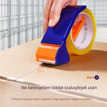 Kézi tömítő szalagvágó csomagoláshoz, műanyag test, 48 mm-ig terjedő szalag szélességhez, 76 mm-es tengelyátmérő, nettó tömeg 63 g
