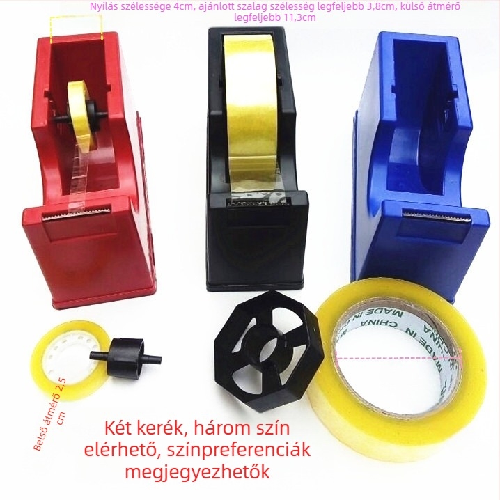 Szalagadagoló, nagy asztali modell, nagy mag és beépített irodai tartó