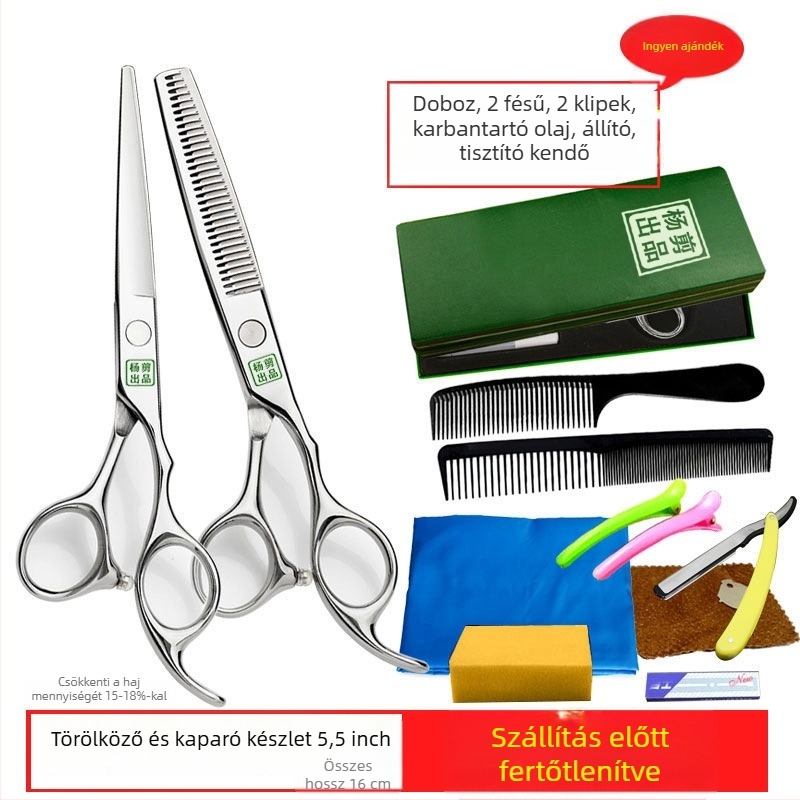 Yang hajolló – professzionális tömörítő olló lapos fogakkal, éles pengékkel