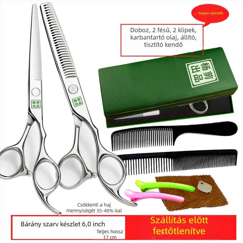 Yang hajolló – professzionális tömörítő olló lapos fogakkal, éles pengékkel