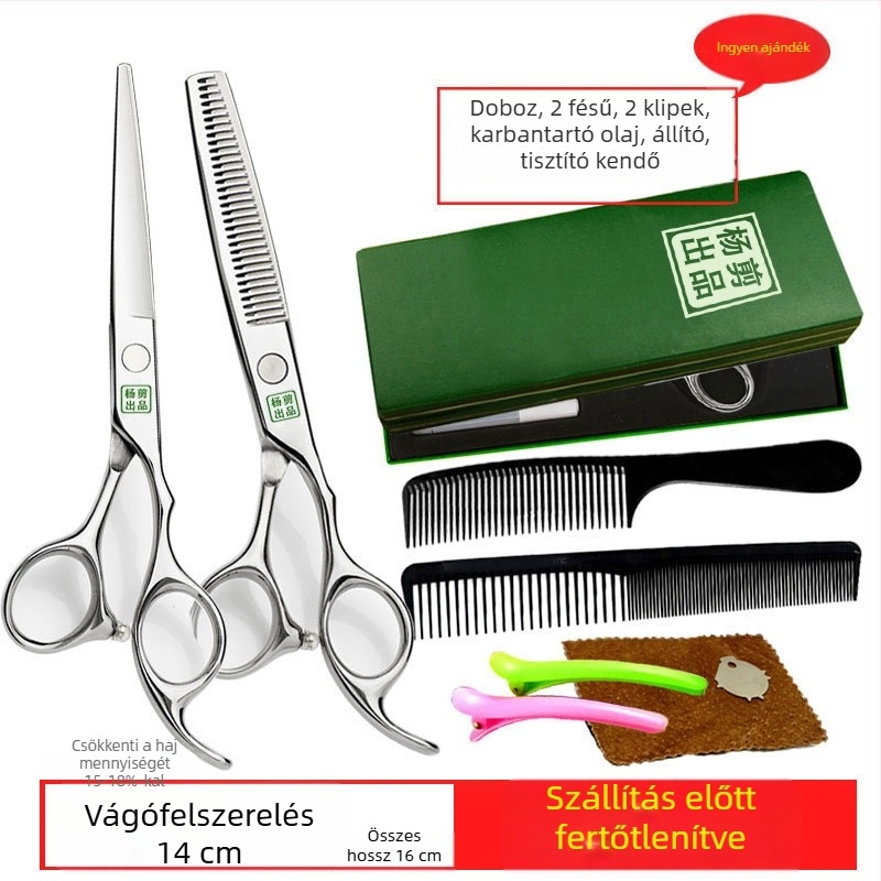 Yang hajolló – professzionális tömörítő olló lapos fogakkal, éles pengékkel