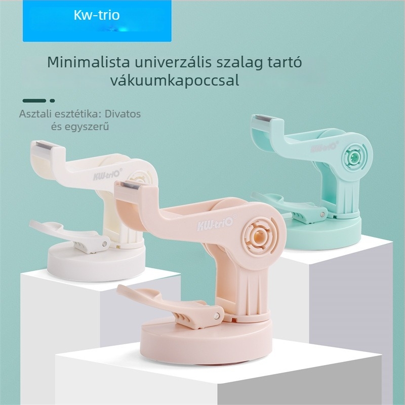 KW-TRIO Univerzális szalag-tartó 360°-os forgással, átlátszó vákuumcsésze, műanyag, modell 3333