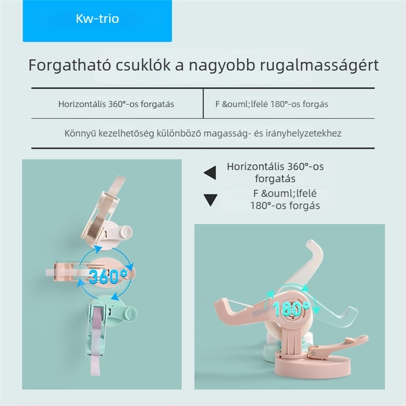 KW-TRIO Univerzális szalag-tartó 360°-os forgással, átlátszó vákuumcsésze, műanyag, modell 3333