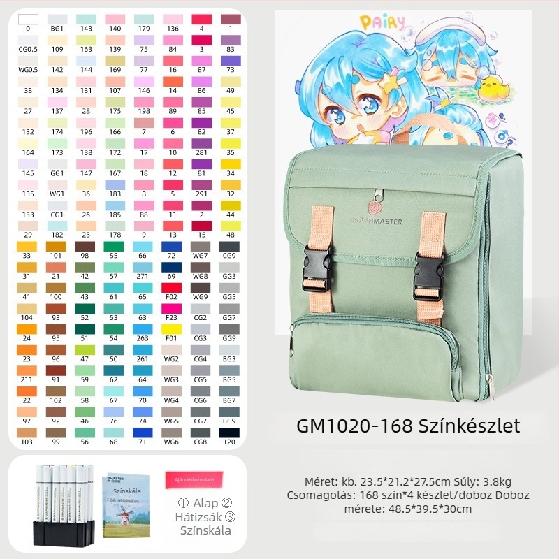 GM1020 Tanulói marker készlet – kétoldalú olaj alapú marker, műanyag ház, testreszabás elérhető