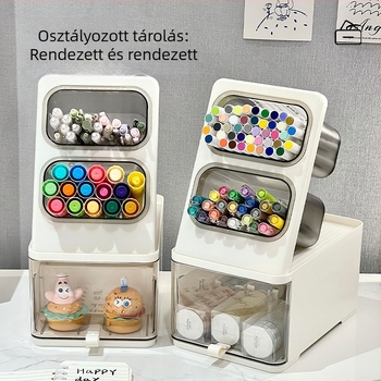 Írószertároló doboz – ABS anyag, 18 L kapacitás, Modell 11, Többfunkciós, Modern egyszerű stílus