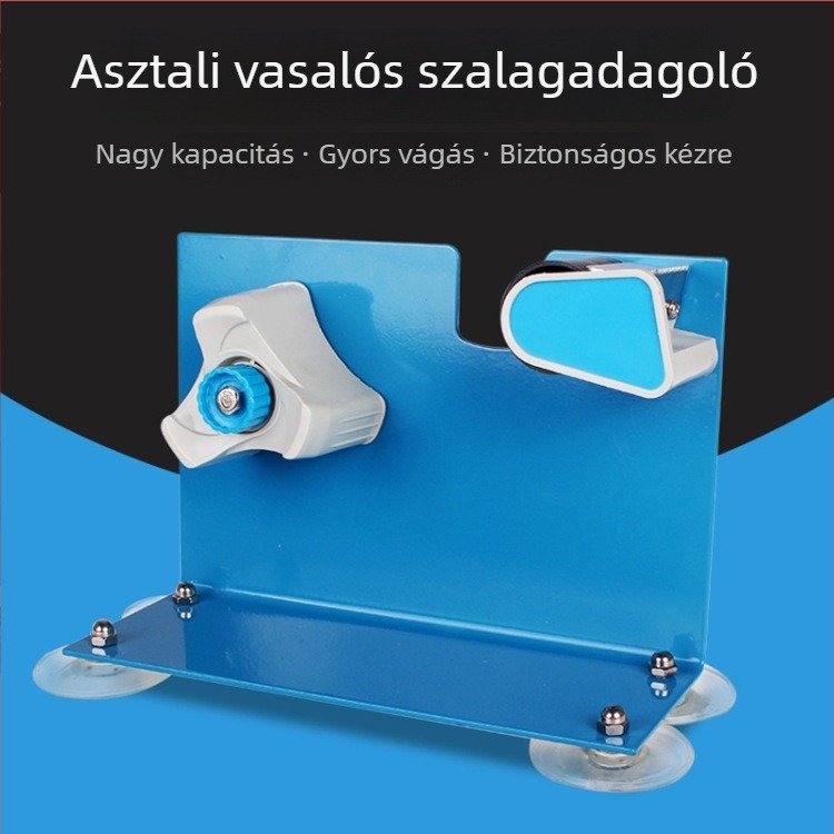 Asztali vasból készült szalagvágó és tartó, modell 300, 1300 g, szalag szélesség max 50 mm, orsóátmérő 75 mm