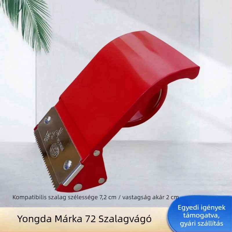 Yongda szalagvágó és tömítőberendezés, ABS‑metál konstrukció, szalagtengely átmérője 14 mm, nettó súly 30 g