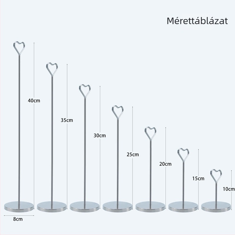 Nagy méretű fém alapú kártyatartó esküvői helykártyákhoz, büféasztal-kártyákhoz, üzenetekhez és fényképekhez