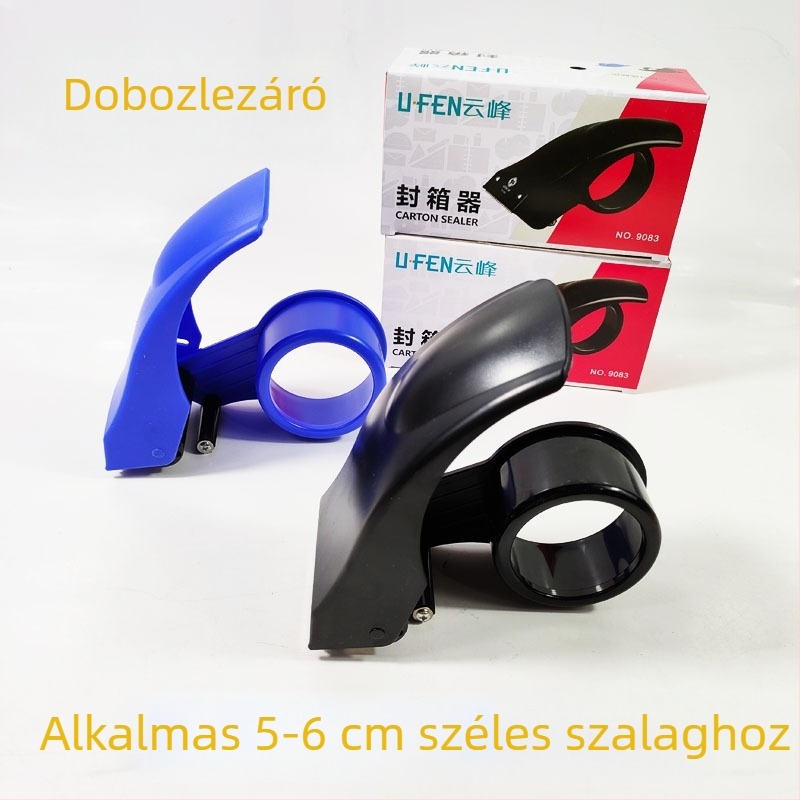 Yunfeng 9083 dobozzáró készülék nagy átlátszó ragasztószalagvágóval, műanyag elválasztó, 6 cm-es tengely
