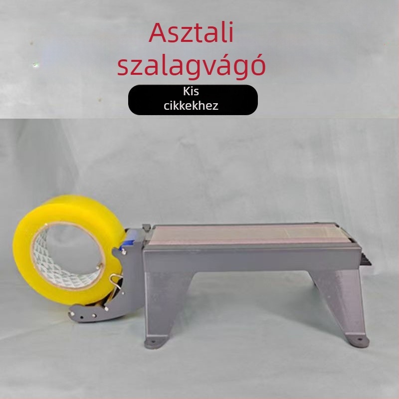 Asztali csomagoló szalag zárógép, szalagadagolóval, kis tárgyak csomagolásához