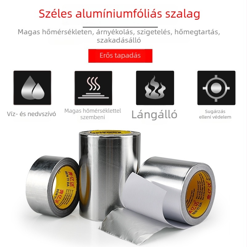 Yida magas hőmérséklet-ellenálló alumínium fólia szalag páraelszívóhoz, tömítés és vízálló javítás bojlerhez, alapanyag: alumínium 999