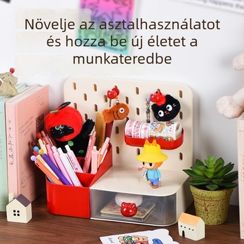 Shunran DIY perforált tábla tolltartó, műanyag, modell Y11-3312, logónyomtatás elérhető, testreszabás