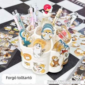 Virág alakú forgó tolltartó – (műanyagból, kör alakú, logó nélküli, testreszabás nélküli)