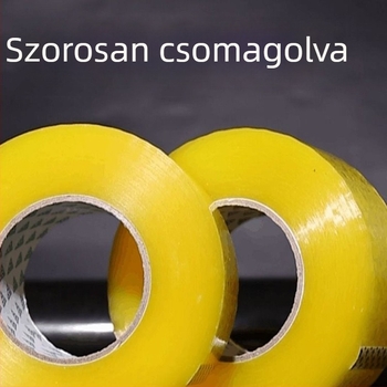 Záró szalag, BOPP, víz-alapú nyomásérzékeny ragasztó, 52 µm vastagság, gyári záráshoz és logisztikai csomagoláshoz