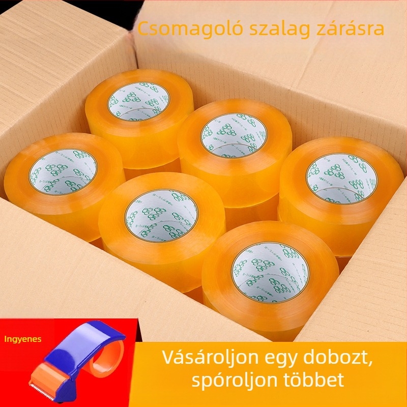 Átlátszó csomagoló szalag - BOPP alap, vízbázisú nyomásérzékeny ragasztó, a küldemények lezárására