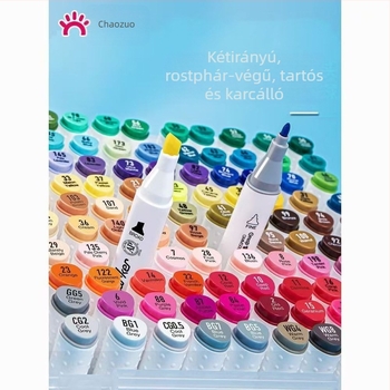 Kétpontos alkohol-alapú gyorsan száradó akvarell marker készlet diákoknak és gyerekeknek — 120 utántöltő szín, márka: Effective, alapcsomagolás