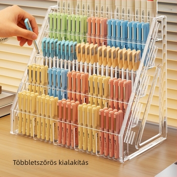 Asztali tolltartó és tároló doboz PET anyagból, öt szintű, 25 rekeszes kialakítás, modell 2361769227216226048