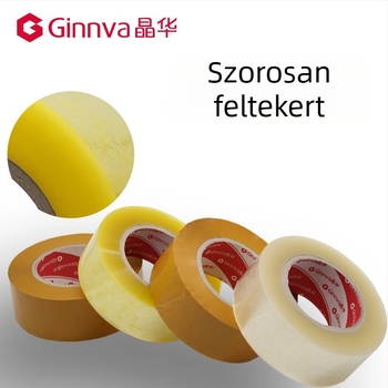 Csomagoló szalag, BOPP-filmmel, vízbázisú ragasztó, 50 µm vastagság, alkalmas dobozok zárására és könnyű csomagolásra