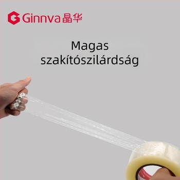 Csomagoló szalag, BOPP-filmmel, vízbázisú ragasztó, 50 µm vastagság, alkalmas dobozok zárására és könnyű csomagolásra