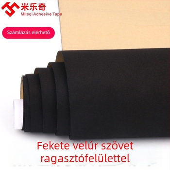 Flokkolt velúr szalag, önragadó, magas viszkozitású, ékszer dobozok, óradobozok és ajándékcsomagolások belső bevonatához