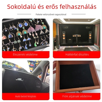 Flokkolt velúr szalag, önragadó, magas viszkozitású, ékszer dobozok, óradobozok és ajándékcsomagolások belső bevonatához