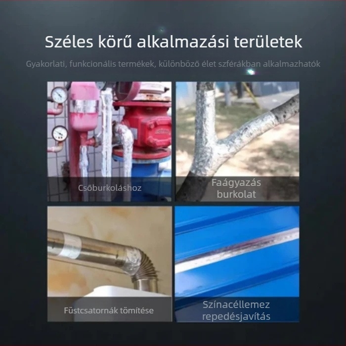 Üvegszálas alumíniumfóliás szalag klímaberendezés kültéri egységének csővédelmére, UV-álló, vízálló, hőszigetelés, vastított, öregedésgátló