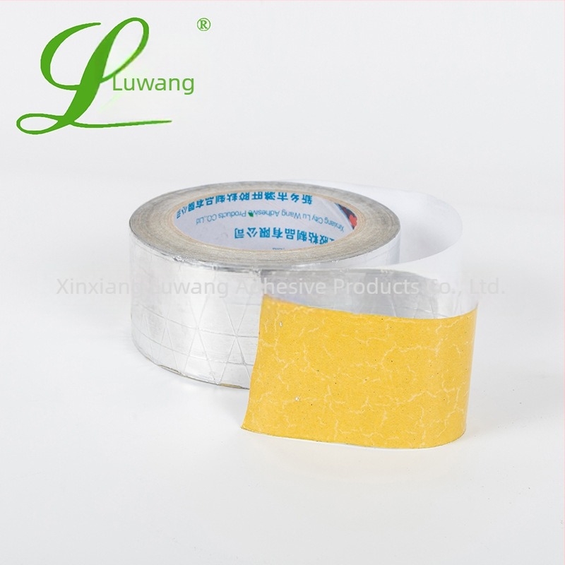 Erősített alumíniumfólia szalag elektronikai, hűtőszekrény és cső- szigetelés céljára; vastagság 0,15 mm, alapanyag alumíniumfólia; hosszú távú hőállóság 60°C, rövid távú 80°C; márka Liangwang