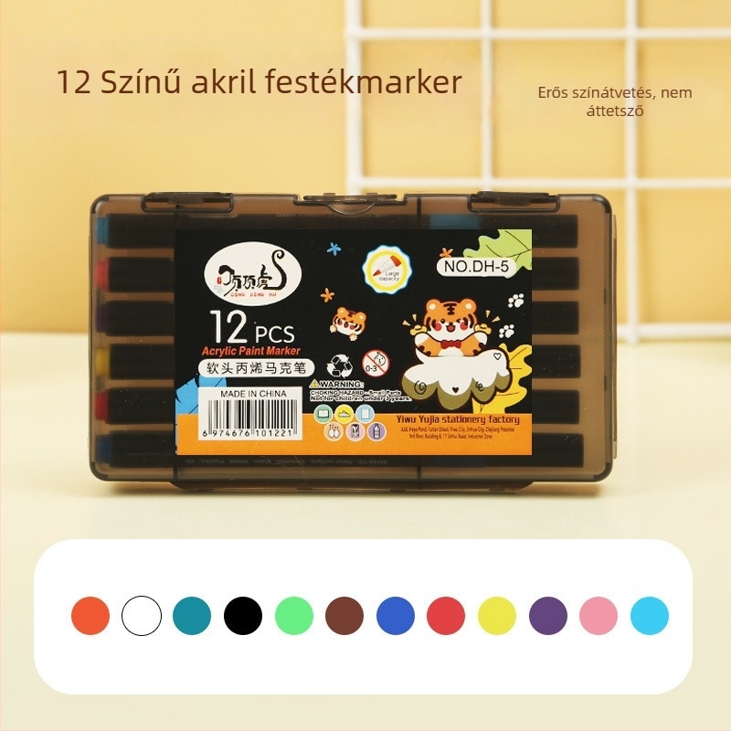 Dingdinghu Lágy fejű akril filctollak készlet – stackable graffiti tollak művészethez és DIY-hez gyerekeknek, alapcsomagolás, 80 utántöltő tinta