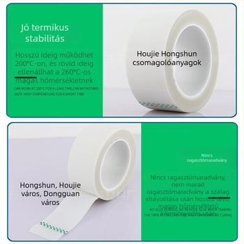 Magas hőmérsékletű üvegszálas szalag egyrészes ragasztóval, ipari izolációhoz, hőálló és kopásálló