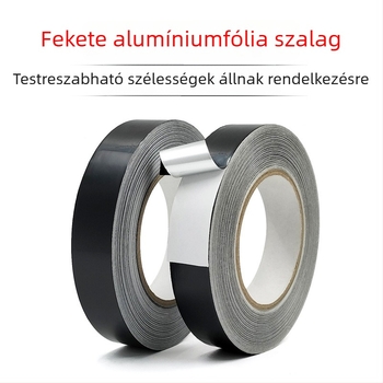 Huibo Fekete Mylar alumíniumfólia szalag, árnyékoláshoz és szigeteléshez elektronikai alkalmazásokhoz, interferenciamentes, magas hőmérséklet-állóság, 0.07 mm vastagság, hossz 50 m-ig, szélesség egyénre szabható, transzformátorok és kijelzők számára