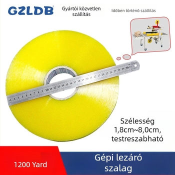 Gépzáró ragasztószalag, 52 µm vastagságú, OPP-film hátoldallal, gépi záráshoz