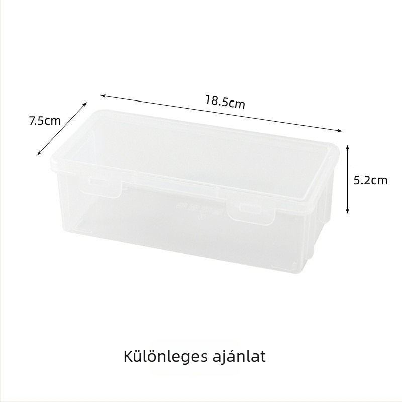 Ceruza- és irodai kellékek tároló doboz – átlátszó, nagy kapacitású, PP anyagból, fedéllel, sokoldalú
