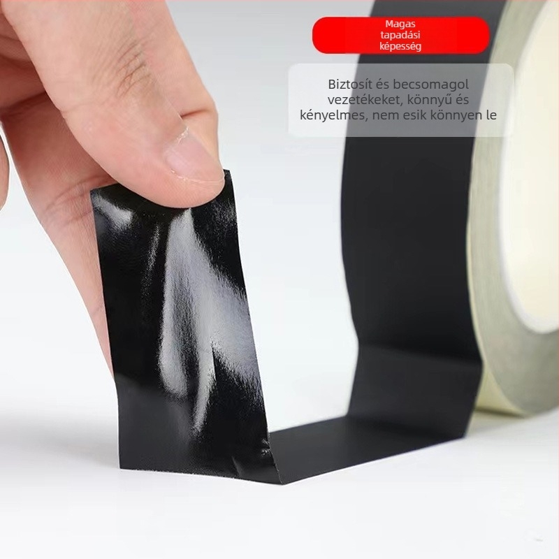 Acetát szövetszalag kábelekhez – magas hőmérséklet, nagy tapadás, tűzálló (Aljzat: acetát szövet akril ragasztóval; Ragasztó rendszer: gumibázisú; Vastagság: 0,22 mm; Mag: papírmag; Viszkozitás: 23 N/mm)