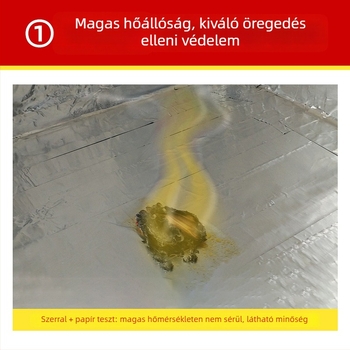 Nagy hőmérsékletű vízcső javításához készült alumíniumfólia szalag, vízbázisú ragasztóval, 10/20 m hosszú, 3/5 cm széles, papírtokkal