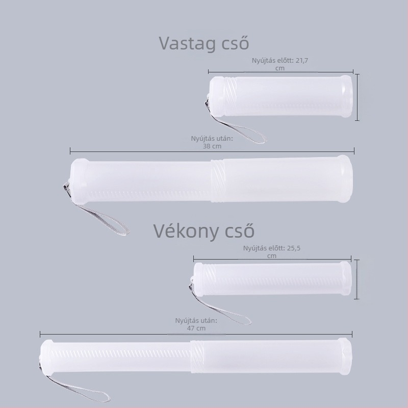 Átlátszó műanyag teleszkópos tolltartó – hordozható, hosszú alak, modell E3718, a Practice every day-tól