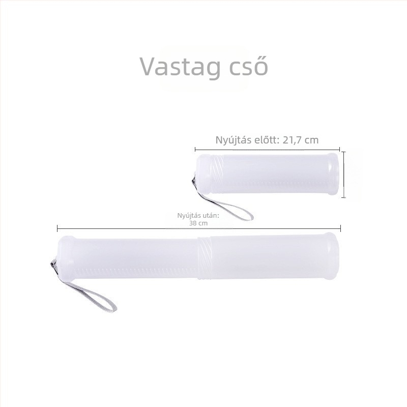 Átlátszó műanyag teleszkópos tolltartó – hordozható, hosszú alak, modell E3718, a Practice every day-tól