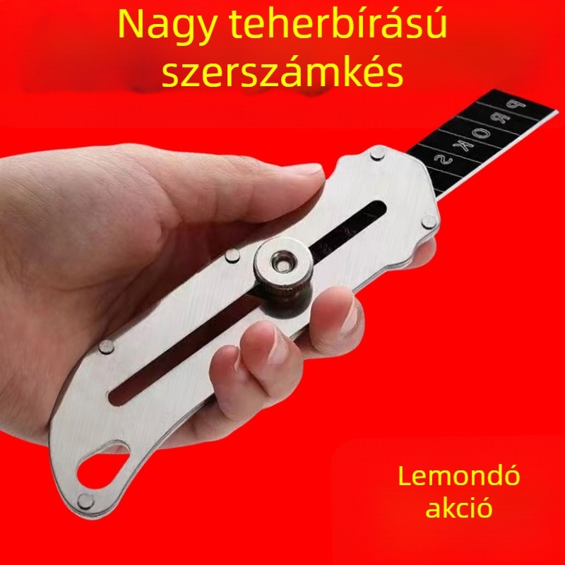 Masszív rozsdamentes acél kézi vágó kés, ipari osztály, tapétához és papírt vágáshoz, teljes acél pengetartóval