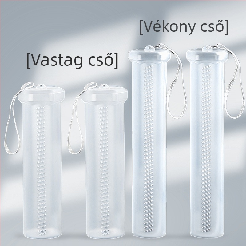 Művészeti eszközökhöz visszahúzható tolltartó - Műanyag, Kerek, Modell vastag/ vékony cső, Logó nélkül