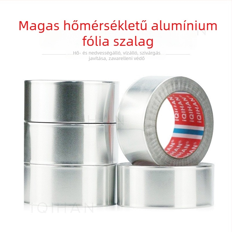 iQIHAN alumíniumfóliás szalag beltéri HVAC csövekhez, vastagság 0,06 mm, hőmérséklet-tartomány -20°C-tól 205°C-ig