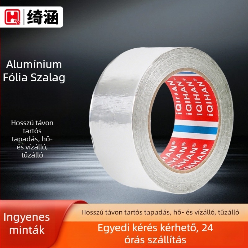 iQIHAN alumíniumfóliás szalag beltéri HVAC csövekhez, vastagság 0,06 mm, hőmérséklet-tartomány -20°C-tól 205°C-ig