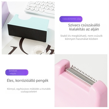 Ritami Szalagvágó, modell 8071, ABS és fém kivitel, szalag szélesség 20 mm-ig, szalag tengely átmérője 18 mm, nettó tömeg 622 g