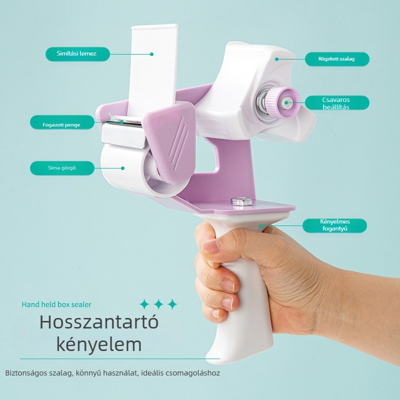 Lidemei Kézi szalagadagoló és vágó, műanyag, modell 85008, szalag szélesség 18 mm-ig, nettó súly 198,5 g